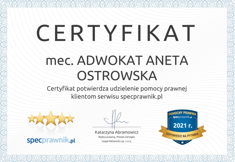 Certyfikat dla kancelarii